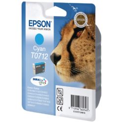 Epson Cheetah T0712 DURABrite Ultra Ink, Ink Cartridge, Cyan Single Pack, C13T07124010